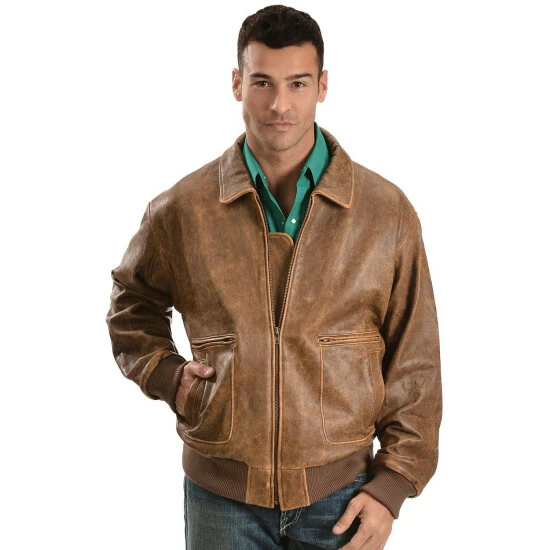 Wholesale ✔️ Scully Men's Vintage Bomber Jacket Brown ❤️