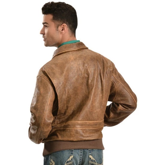 Wholesale ✔️ Scully Men's Vintage Bomber Jacket Brown ❤️ - Image 3