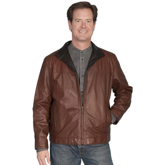 Discount ๐ฅฐ Scully Premium Lambskin Zip Front Jacket For Men Dark Brown โญ - Image 3