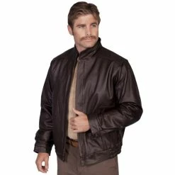 Deals 👍 Scully Top Grain Calfskin Leather Jacket For Men Brown 💯