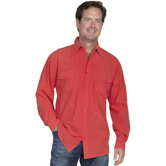 Budget ❤️ Scully Cantina Western Yoke 👚 Shirt For Men Cayenne 🌟