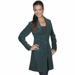 Buy โจ Scully Embroidered Boar Suede Long ๐งฅ Coat For ๐ฉ Women ๐