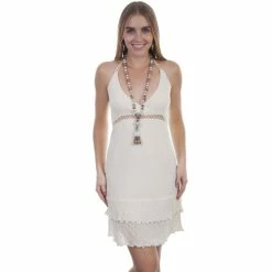 Deals 😉 Cantina By Scully 👩 Women's Natural Tie Back Short 👗 Dress 🛒