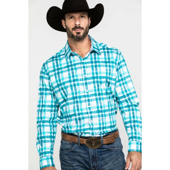 Top 10 ๐ Scully Signature Soft Series Men's Green Large Plaid Long Sleeve Western ๐ Shirt ๐ฏ