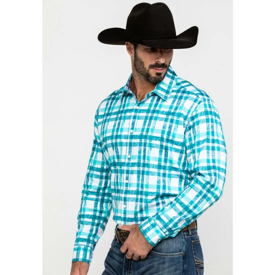 Top 10 ๐ Scully Signature Soft Series Men's Green Large Plaid Long Sleeve Western ๐ Shirt ๐ฏ - Image 3