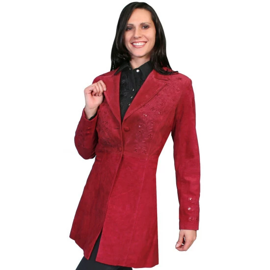 Buy ✨ Scully Embroidered Boar Suede Long 🧥 Coat For 👩 Women 👍 - Image 3