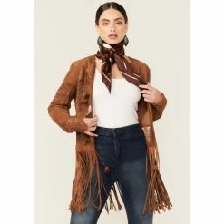 Hot Sale 💯 Scully 👩 Women's Crochet Trim Suede 🧥 Coat Brown 👍
