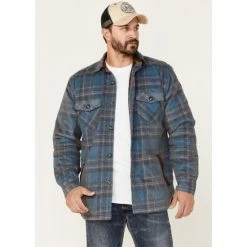Hot Sale 🎉 Scully Sculy Men's Plaid Print Corduroy Sherpa Lined Button Jacket Navy 🧨