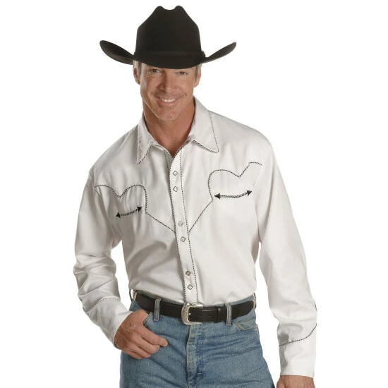 Best Pirce ๐ฏ Scully White Retro Western ๐ Shirt For Men ๐