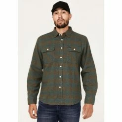 Best Pirce 😉 Brixton Men's Bowery Plaid Long Sleeve Button-Down Flannel 👕 Shirt Forest Green ⌛