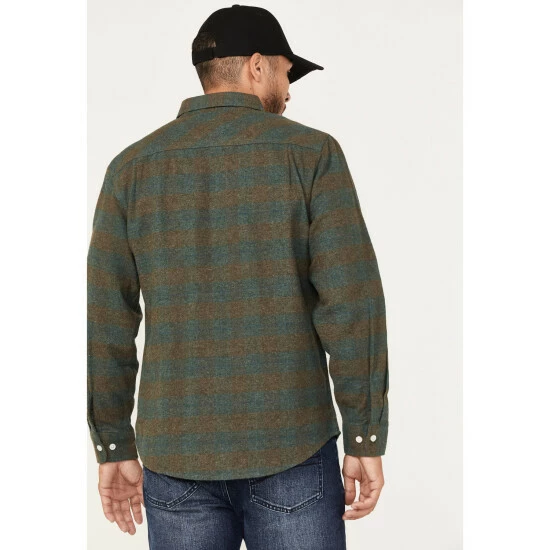 Best Pirce 😉 Brixton Men's Bowery Plaid Long Sleeve Button-Down Flannel 👕 Shirt Forest Green ⌛ - Image 4