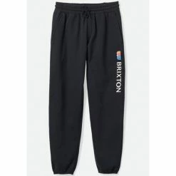 Cheapest ⌛ Brixton Men's Alton Line Fleece Jogger Black 🌟