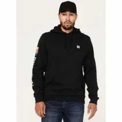 Outlet 🛒 Brixton Men's Alton Logo Graphic Hooded Sweatshirt Black 👍