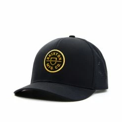 Best deal ✔️ Brixton Men's Black On Black Crest Circle Logo Patch Crossover MP Mesh-Back Ball Cap 🔔