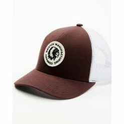 New 🤩 Brixton Men's Rival Stamp Mesh-Back ⚾ Baseball Cap Burgundy 🎉