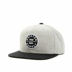 Cheapest 🎉 Brixton Men's Light Heather Grey Oath Circle Logo Canvas Back Ball Cap ⭐