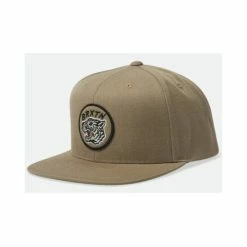 Deals 💯 Brixton Men's Tiger Kit Circle Logo Patch Ball Cap Tan 🥰