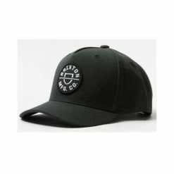 Flash Sale 🧨 Brixton Men's Crest Circle Logo Patch Ball Cap Black 🎉