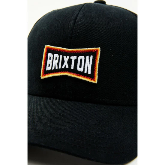 Cheapest ๐ Brixton Men's Truss Logo Mesh Back Trucker Cap Black ๐ - Image 2