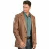 New 😀 Scully Lamb Leather Blazer - Regular For Men Antique Brown 🔔