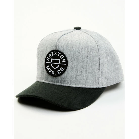 New ๐ Brixton Men's Crest โพ Baseball Cap Heather Grey ๐