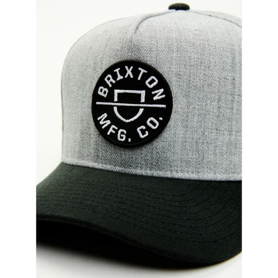 New ๐ Brixton Men's Crest โพ Baseball Cap Heather Grey ๐ - Image 2