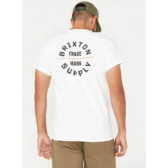 Cheapest ๐ Brixton Men's Oath V Logo Graphic T-Shirt White ๐ - Image 4