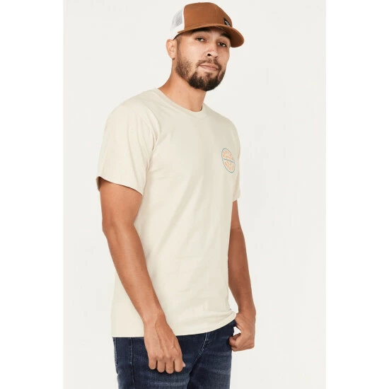 Outlet ⭐ Brixton Men's Crest II Logo T-Shirt Cream 🥰 - Image 2
