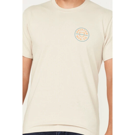 Outlet ⭐ Brixton Men's Crest II Logo T-Shirt Cream 🥰 - Image 3