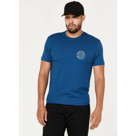 Top 10 ๐ Brixton Men's Crest II Logo Graphic T-Shirt Blue โ