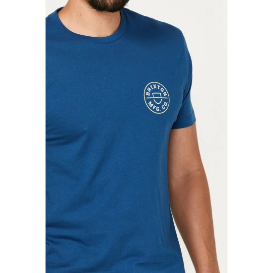 Top 10 ๐ Brixton Men's Crest II Logo Graphic T-Shirt Blue โ - Image 2