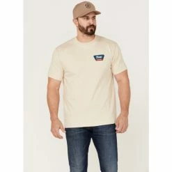 Best deal 🧨 Brixton Men's Linwood Logo Graphic Standard T-Shirt Cream 😍
