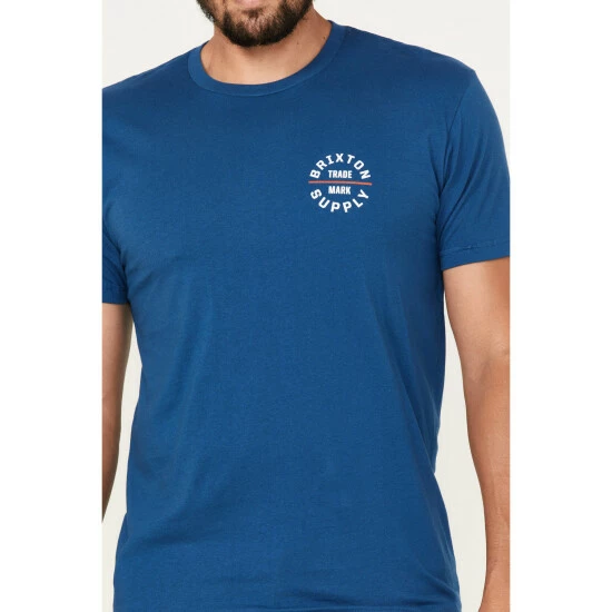 Best Pirce โค๏ธ Brixton Men's Oath V Logo Graphic T-Shirt Blue ๐ฏ - Image 2