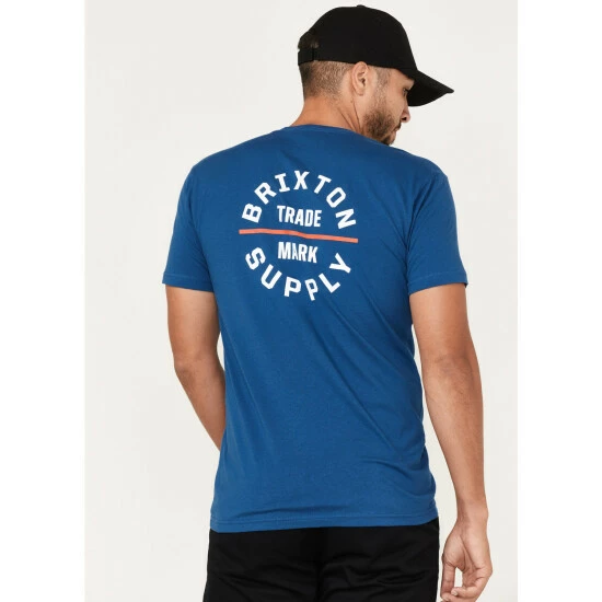 Best Pirce โค๏ธ Brixton Men's Oath V Logo Graphic T-Shirt Blue ๐ฏ - Image 4