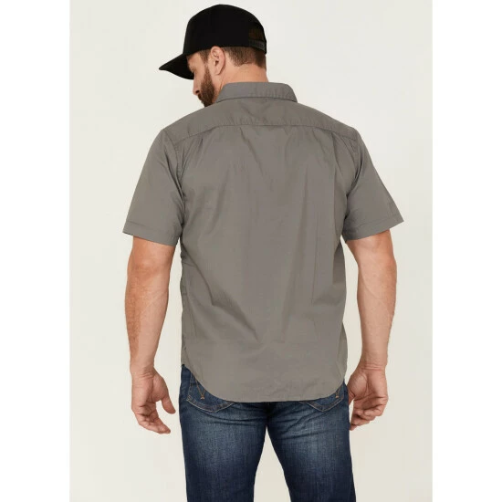 Deals 🛒 Brixton Men's Charter Solid Utility Button-Down Western 👕 Shirt Grey 👍 - Image 4