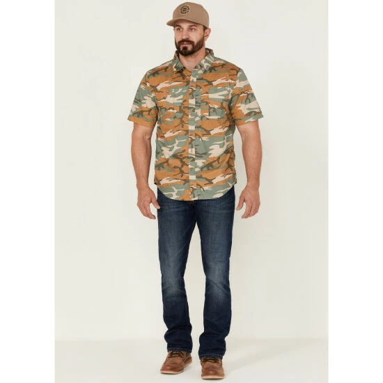 Buy ๐ Brixton Men's Charter Camo Print Utility Button-Down Western ๐ Shirt Camouflage ๐ - Image 2