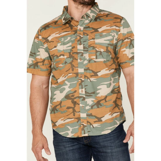 Buy ๐ Brixton Men's Charter Camo Print Utility Button-Down Western ๐ Shirt Camouflage ๐ - Image 3
