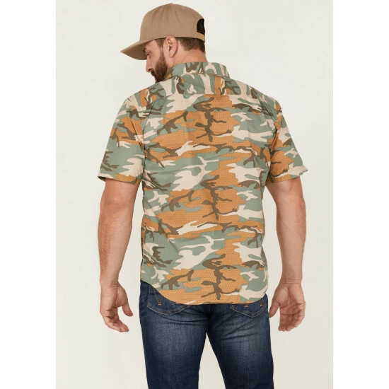 Buy ๐ Brixton Men's Charter Camo Print Utility Button-Down Western ๐ Shirt Camouflage ๐ - Image 4