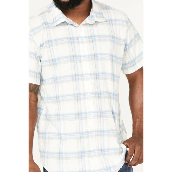 Brand new ๐ Brixton Men's Charter Plaid Short Sleeve Button-Down ๐ Shirt Blue ๐ - Image 3