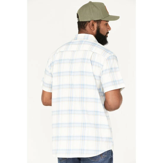 Brand new ๐ Brixton Men's Charter Plaid Short Sleeve Button-Down ๐ Shirt Blue ๐ - Image 4