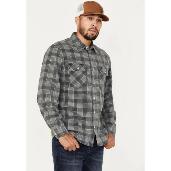 Cheap ๐งจ Brixton Men's Bowery โ๏ธ Summer Weight Long Sleeve Button-Down ๐ Shirt Black ๐ฅ - Image 2