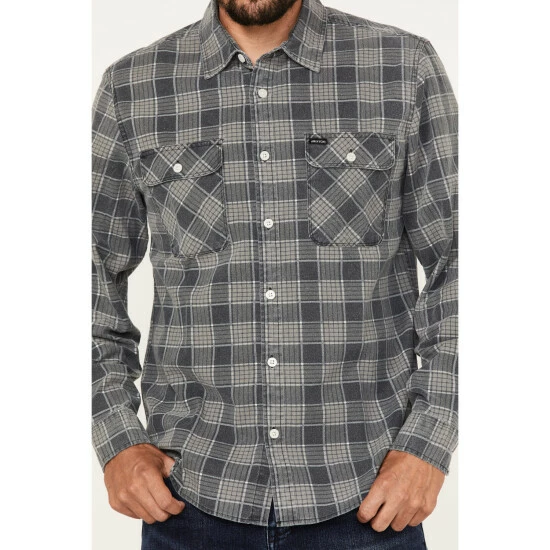 Cheap ๐งจ Brixton Men's Bowery โ๏ธ Summer Weight Long Sleeve Button-Down ๐ Shirt Black ๐ฅ - Image 3