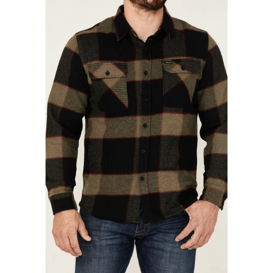 Top 10 ๐งจ Brixton Men's Bowery Large Plaid Button-Down Western Flannel ๐ Shirt Heather Grey โ๏ธ - Image 3