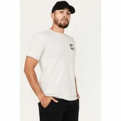 Promo 🔔 Brixton Men's Alpha Square Logo Graphic T-Shirt Silver ✨