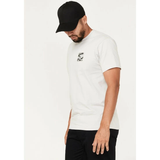 Promo ๐ Brixton Men's Alpha Square Logo Graphic T-Shirt Silver โจ - Image 2