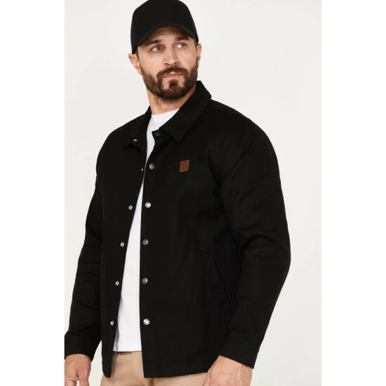 Coupon ๐ Brixton Men's Beta Coaches Solid Print Wind And Water Repellent Jacket Black ๐ - Image 2