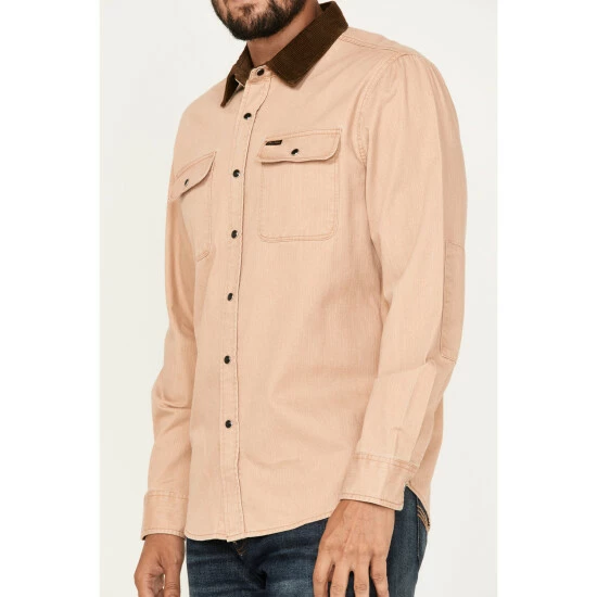 New ๐ Brixton Men's Bowery Reserve Long Sleeve Snap ๐ Shirt Beige/khaki โ - Image 3