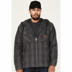 New 😀 Brixton Men's Coastal Hooded Jacket Grey 🔥