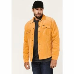 Cheap 😍 Brixton Men's Durham Sherpa Lined Jacket Gold ✔️