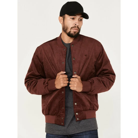 Budget ๐ฅฐ Brixton Men's Dillinger Bomber Jacket Burgundy ๐คฉ